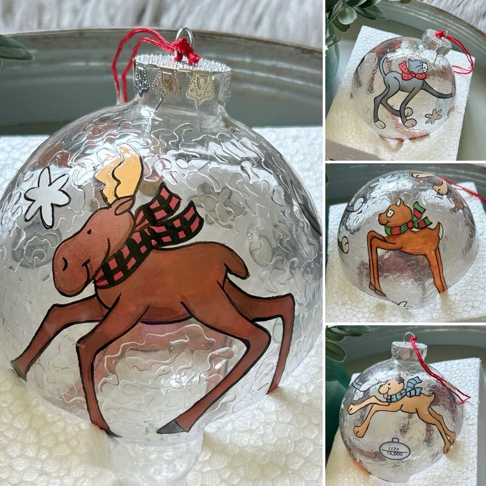 Limited Edition FIGI 4" Art Glass Hand Painted Ornament "Crazy Legs"